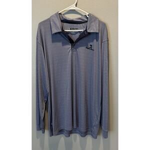 Pebble Beach Long Sleeve Men's Polo Dry Luxe Blue Size XL